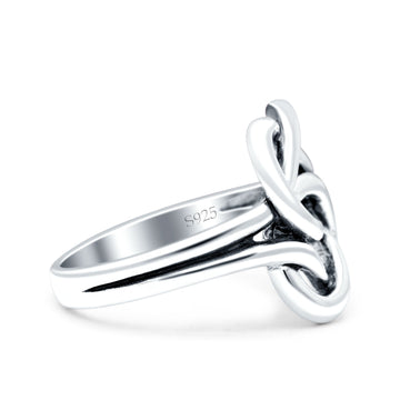 Celtic Double Infinity Oxidized Band Solid 925 Sterling Silver Thumb Ring (15mm)
